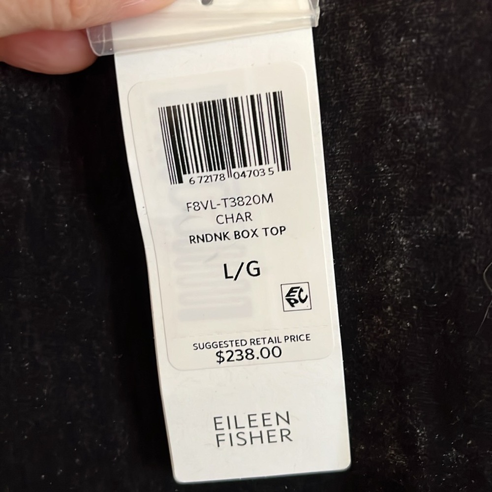 Eileen Fisher velvet long top. Large NWt. - Picture 2 of 6